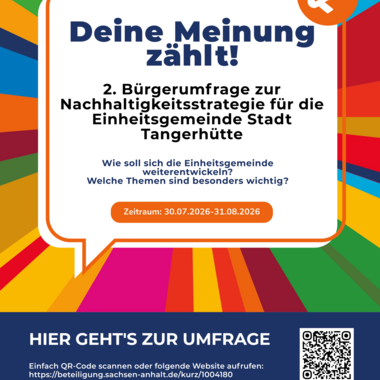 Umfrageflyer zur Nachhaltigkeitsstrategie mit Link